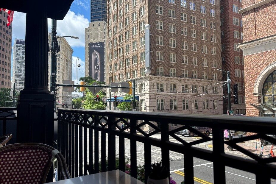 Hotel view overlooking downtown Atlanta.