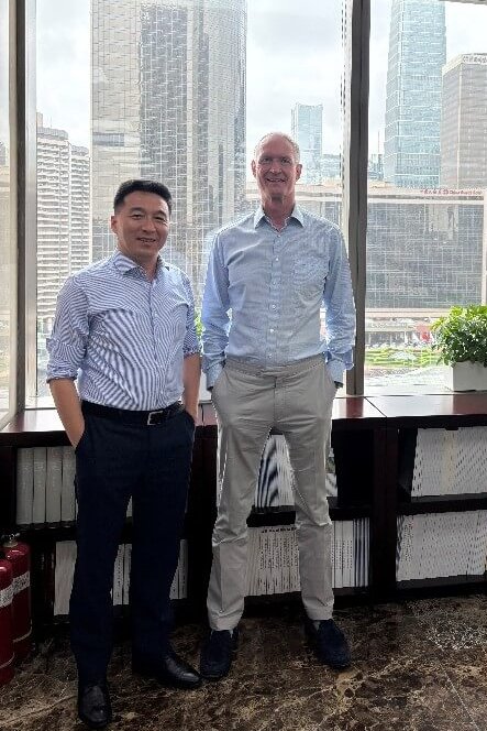 Klaus alongside Mr Liu at the DHH Law firm’s office.